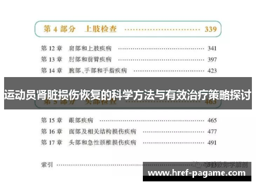 运动员肾脏损伤恢复的科学方法与有效治疗策略探讨